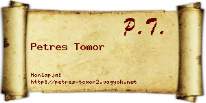 Petres Tomor névjegykártya
